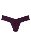 Hanky Panky Signature Lace Low Rise Thong In Purple