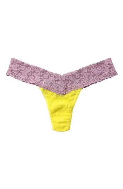 Hanky Panky Signature Lace Low Rise Thong In Yellow