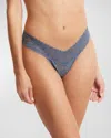 Hanky Panky Signature Lace Low Rise Thong In Tour Guide (blue)