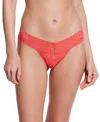 Hanky Panky Signature Lace Original Rise Thong Underwear In Hibiscus Bloom Pink