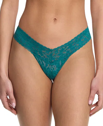 Hanky Panky Signature Lace Low Rise Thong Underwear In Green