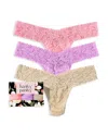 Hanky Panky Signature Lace Low Rise Thongs, Set Of 3 In Multi