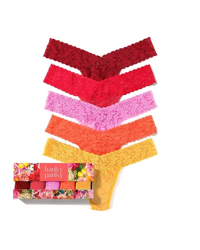 Hanky Panky Signature Lace Low Rise Thongs, Set Of 5