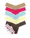 Hanky Panky Signature Lace Low Rise Thongs, Set Of 5 In Classics