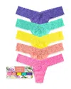Hanky Panky Signature Lace Low Rise Thongs, Set Of 5 In Multi
