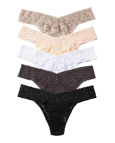 Hanky Panky Signature Lace Low Rise Thongs, Set Of 5 In Multi