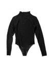Hanky Panky Signature Lace Mock Neck Bodysuit In Black