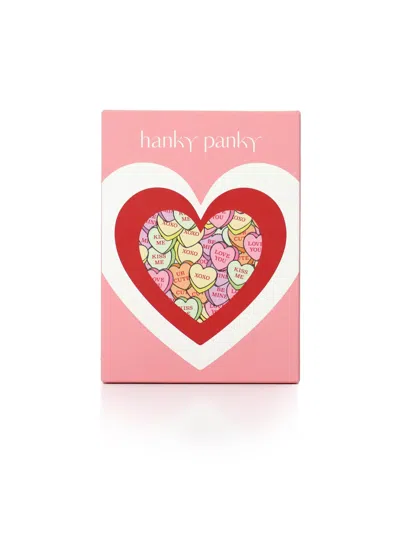 Hanky Panky Signature Lace® Original Rise 5 Pack Candy Heart Box In Pink
