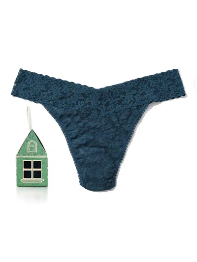 Hanky Panky Signature Lace® Original Rise Gingerbread House In Blue