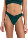 Hanky Panky Signature Lace Original Rise Thong In Green
