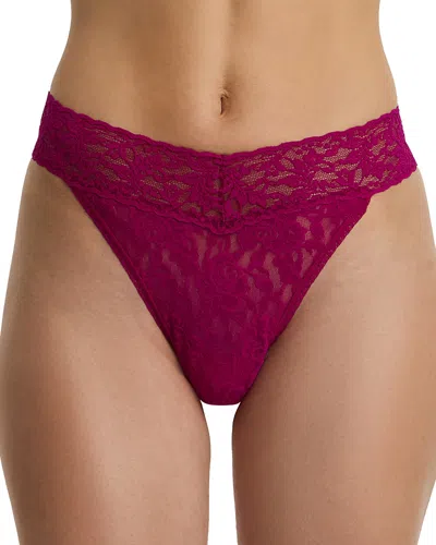 Hanky Panky Signature Lace Original Rise Thong In Purple