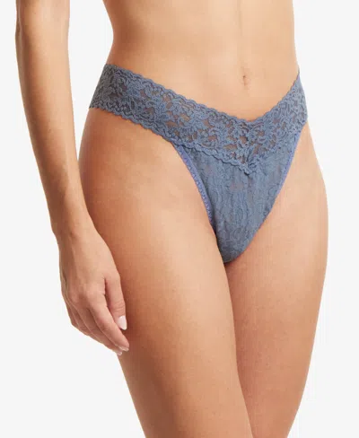 Hanky Panky Signature Lace Original Rise Thong, 4811 In Tour Guide Blue