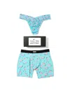 Hanky Panky Signature Lace® Low Rise Thong And Saxx Super Soft Vibe Boxer Brief In Blue