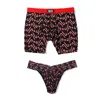 Hanky Panky Signature Lace Original Rise Thong And Saxx Super Soft Vibe Boxer Brief In Multicolor