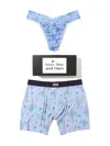 Hanky Panky Signature Lace® Original Rise Thong And Saxx Super Soft Vibe Boxer Brief Palmtastic