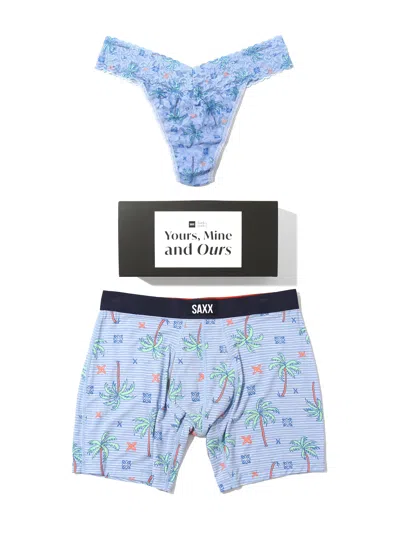 Hanky Panky Signature Lace® Original Rise Thong And Saxx Super Soft Vibe Boxer Brief Palmtastic