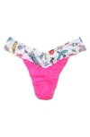 Hanky Panky Signature Lace Original Rise Thong In Animal Print