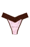 Hanky Panky Signature Lace Original Rise Thong In Bliss/dark Cocoa