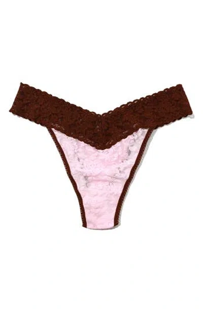 Hanky Panky Signature Lace Original Rise Thong In Bliss/dark Cocoa
