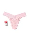 Hanky Panky Signature Lace Original Rise Thong Candy Hearts In Pink