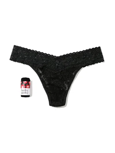 Hanky Panky Signature Lace Original Rise Thong Fortune Cookie In Black