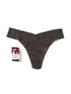 Hanky Panky Signature Lace Original Rise Thong Fortune Cookie In Grey
