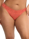 Hanky Panky Signature Lace Low Rise Thong In Hibiscus Bloom Pink