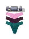 Hanky Panky Signature Lace® Original Rise Thong Holiday 3 Pack Cracker In Multi