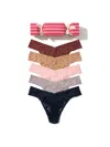 Hanky Panky Signature Lace® Original Rise Thong Holiday 5 Pack Cracker In Multi