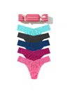 Hanky Panky Signature Lace® Original Rise Thong Holiday 5 Pack Cracker In Multi