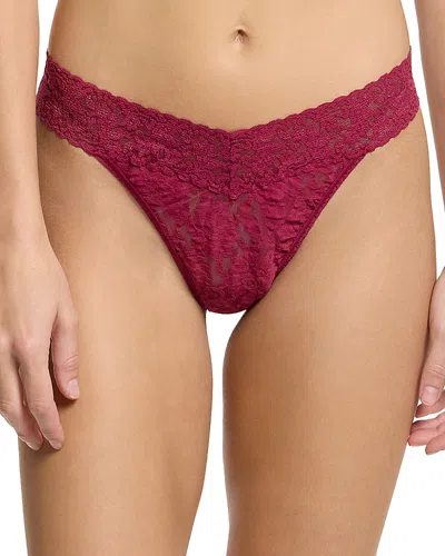Hanky Panky Signature Lace Original Rise Thong In Merlot