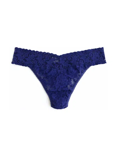 Hanky Panky Signature Lace Original Rise Thong Odyssey In Blue