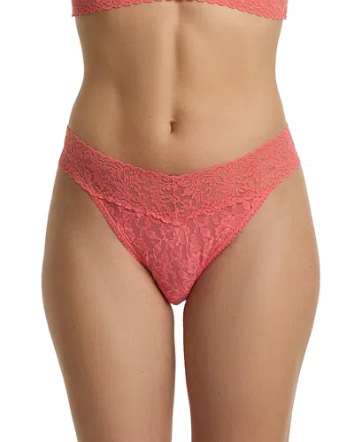 Hanky Panky Signature Lace Original Rise Thong In Pink