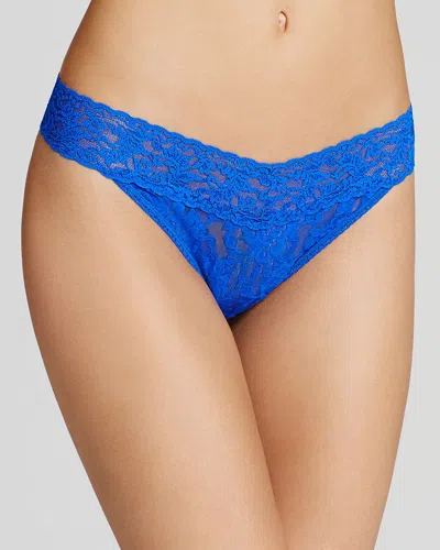 Hanky Panky Signature Lace Original Rise Thong In Sapphire