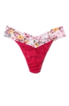 Hanky Panky Signature Lace Original Rise Thong In Venetian Pink/ Blanche Fleur