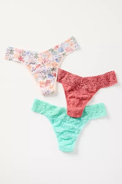 Hanky Panky Signature Lace Original Rise Thongs, Set Of 3 In Multi