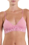 Hanky Panky Signature Lace Padded Triangle Bralette In Tea Cake Pink