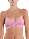 Hanky Panky Signature Lace Padded Triangle Bralette In Pink