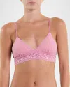 Hanky Panky Signature Lace Padded Triangle Bralette In Tea Cake