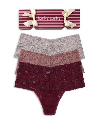 Hanky Panky Holiday Assorted 3-pack Retro Thongs In Multi