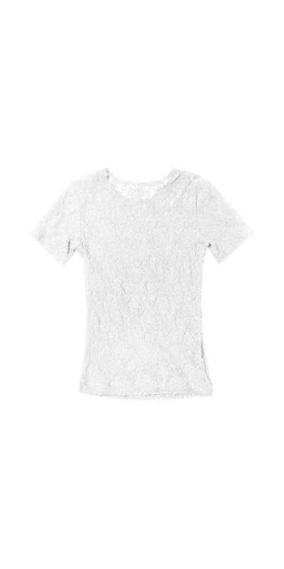 Hanky Panky Signature Lace® Short Sleeve Top Marshmallow In White