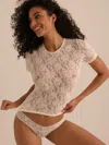Shop Hanky Panky Signature Lace® Short Sleeve Top In White