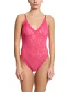 Hanky Panky Signature Lace Thong Bodysuit In Pink