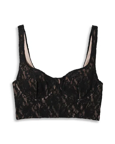 Hanky Panky Signature Lace Underwire Cropped Camisole In Black