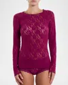 Hanky Panky Signature Lace Long Sleeve Top Sugar Plum In Sugar Plum