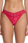 Hanky Panky Signature Lace Original Rise Thong In Beet Juice Red