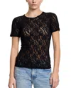 Hanky Panky Signature Short Sleeve Lace Top In Black