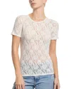 Hanky Panky Signature Short Sleeve Lace Top In White