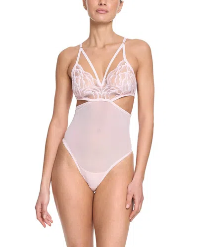 Hanky Panky Silhouette Floral Cut Out Teddy In Neutral
