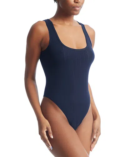 Hanky Panky Square Neck Bodysuit In Blue